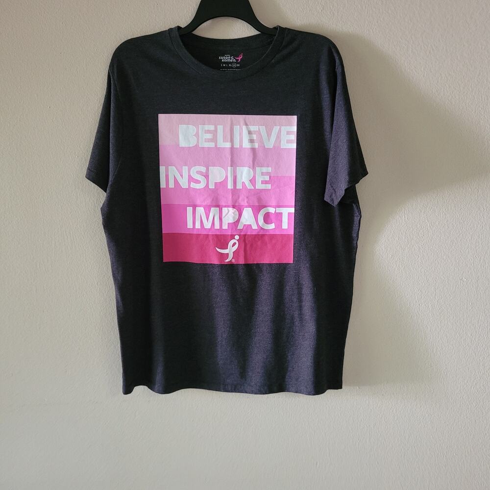 Empower & Support: Susan G Komen Gray Cancer Awareness Tee 2X